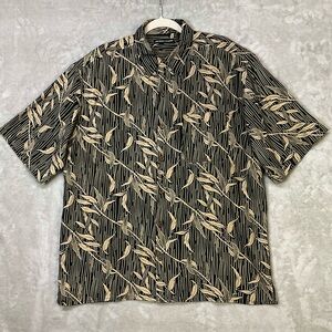 Bobby Chan 100% Silk Floral Hawaiian Camp Shirt Mens Sz L
